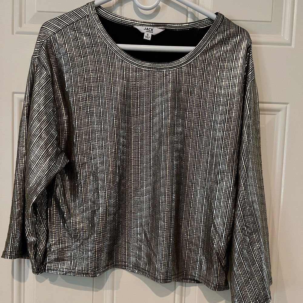Gold metallic special occasion top